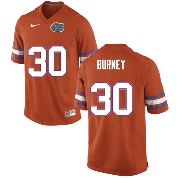 Men #30 Amari Burney Florida Gators College Football Jerseys Orange